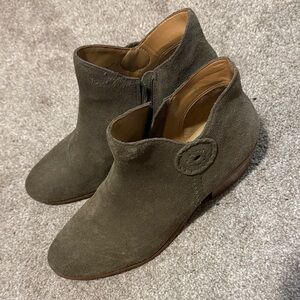 Jack Rogers Olive Suede Ankle Boots